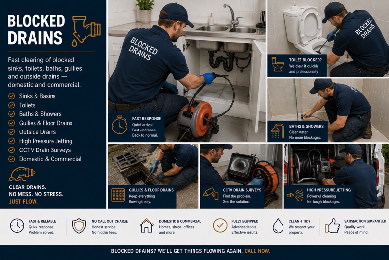Operative clearing a blocked drain outside a Mayfair home