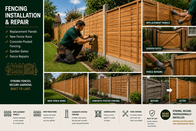 New timber fencing installed in a Mayfair courtyard garden