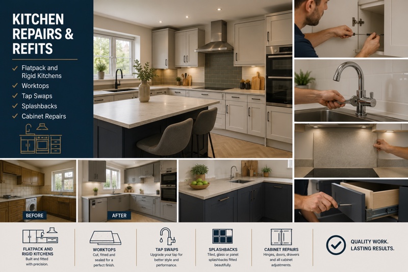 Fitted kitchen with worktops installed in a Mayfair home